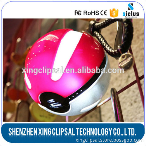 2016 hot selling 10000mAh Portable pokemon go pokeball power bank with led light